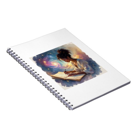 Black Female Writing in a Journal ノートブック (右側)