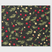 Black Festive Christmas Patterns   ラッピングペーパー (フラット)
