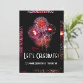 Black Fireworks 30th/誕生日/パーティの招待状 招待状 (スタンド正面)