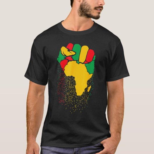 Black Fist Shirt African American Pride Black Hist Tシャツ (正面)