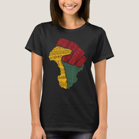 Black Fist Shirt African American Pride Black Hist Tシャツ (正面)