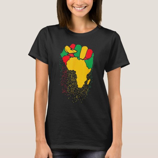Black Fist Shirt African American Pride Black Hist Tシャツ (正面)