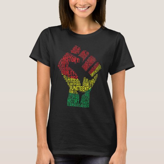 Black Fist Shirt African American Pride Black Hist Tシャツ (正面)