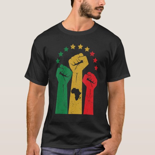Black Fist Shirt African American Pride Black Hist Tシャツ (正面)