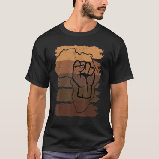 Black Fist Shirt African American Pride Black Hist Tシャツ (正面)