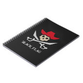 Black Flag Pirate Skull ノートブック (左側)