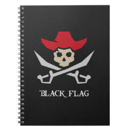 Black Flag Pirate Skull ノートブック