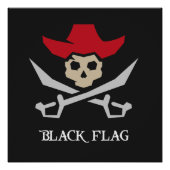 Black Flag Pirate Skull ポスター (正面)