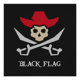 Black Flag Pirate Skull ポスター