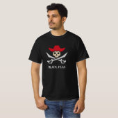 Black Flag Pirate Skull Tシャツ (正面フル)