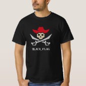 Black Flag Pirate Skull Tシャツ (正面)