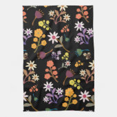 Black Floral  キッチンタオル (縦)