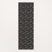 Black Floral Botanical Flowers Pattern Yogamat ヨガマット (正面)