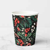 Black floral christmas  紙コップ (右)