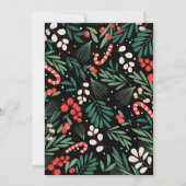 Black floral christmas birthday 招待状 (裏面)