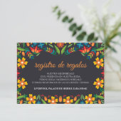Black Floral Colorful Botanical Spanish Wedding エンクロージャーカード (スタンド正面)