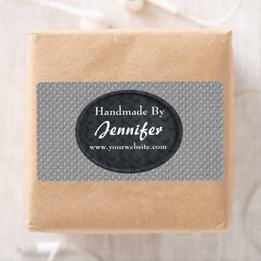 Black Floral Design Personalized Handmade By ラベル (インサイチュ)