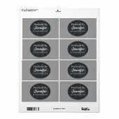 Black Floral Design Personalized Handmade By ラベル (フルシート)