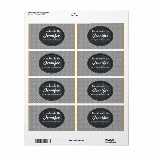 Black Floral Design Personalized Handmade By ラベル (フルシート)