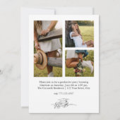 Black Floral Elegant Frame Photo Graduation  招待状 (裏面)