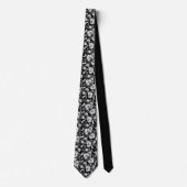 Black Floral Pattern Custom Necktie ネクタイ (正面)
