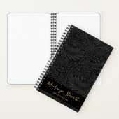 Black Floral Pattern Sketchbook ノートブック (内側)