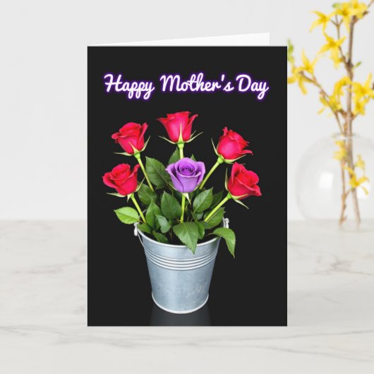 Black Floral Roses Special Card カード (黄色い花)