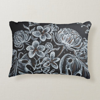 Black Floral sketch pillow アクセントクッション