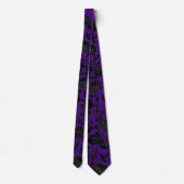 Black Floral Vine Wedding Gothic Purple ネクタイ (裏面)