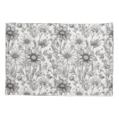 Black flowers drawing 枕カバー (裏面)