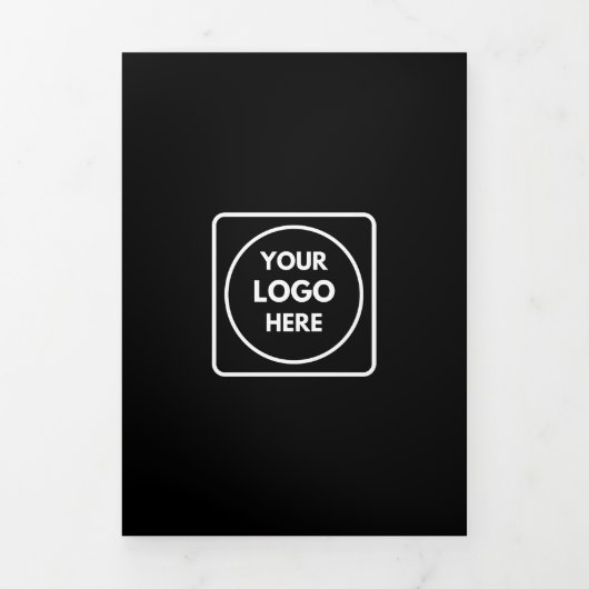 Black Folded Brochure | Custom Modern Business 三つ折りカード (カバー)