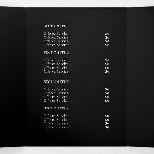 Black Folded Brochure | Custom Modern Business  三つ折りカード (内部中)