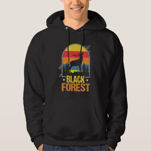 Black Forest Deer Antlers Black Forest Homeland So パーカ (正面)