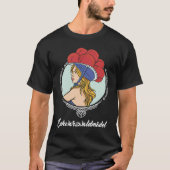 Black Forest girl with traditional Bollen hat Tシャツ (正面)