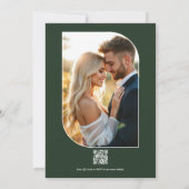 Black Forest Green, Ecru/Warm Honey Floral Wedding 招待状 (裏面)