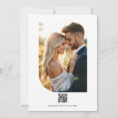 Black & Forest Green Photo/QR Code Floral Wedding 招待状 (裏面)