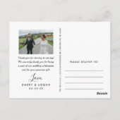 Black Forever Thank結婚's Photo Thank You ポストカード (裏面)