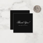 Black Formal Minimalist Script Wedding Thank You ノートカード (正面/裏面インサイチュ)