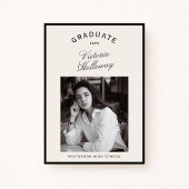 Black Frame Ivory Graduation One Photo Announcemen 招待状