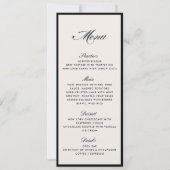 Black Frame Modern Ivory Wedding Menu card 招待状 (正面)