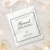 Black Frame Script Business Logo Grand Opening フェイバーバッグ (クリップ留めされた状態)