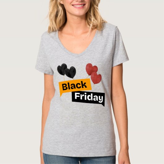 Black Friday Balloons – Grey big deal for Women  Tシャツ (正面)