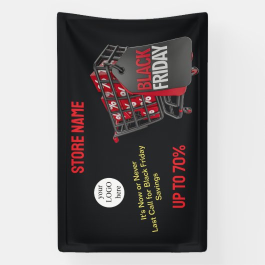 Black Friday  Banner 横断幕 (縦)