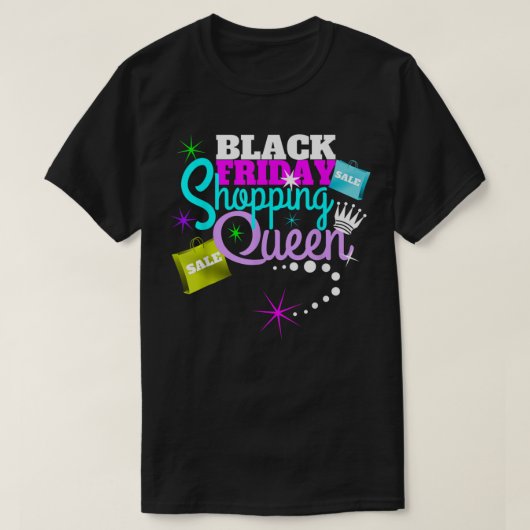 Black Friday Christmas Shopping Queen Gift Tシャツ (デザイン正面)