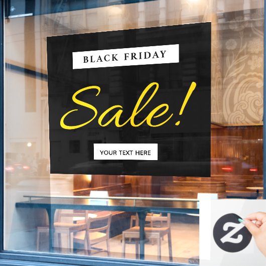 Black Friday Store Sale Signあなたのテキストを追加モダン ウィンドウサイン (カフェ窓)