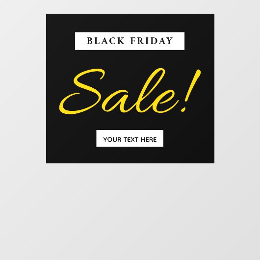 Black Friday Store Sale Signあなたのテキストを追加モダン ウィンドウサイン (シート)