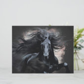 Black Friesian Horse Scrapbook Paper (スタンド正面)