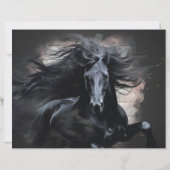 Black Friesian Horse Scrapbook Paper (正面)