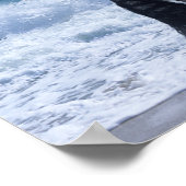 Black Friesian Stallion Rearing In the Sea ポスター (角)