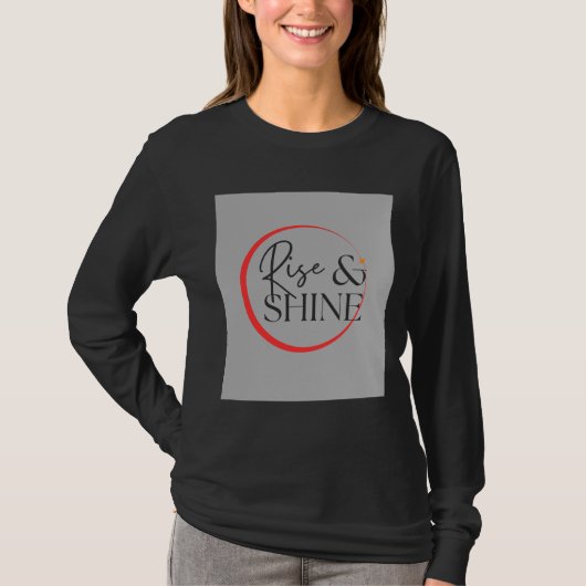 Black Full sleeves shirt with inspirattional Quote Tシャツ (正面)